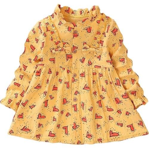 2020 girls clothing spring dress baby girl long sleeve cotton clothes print party dress