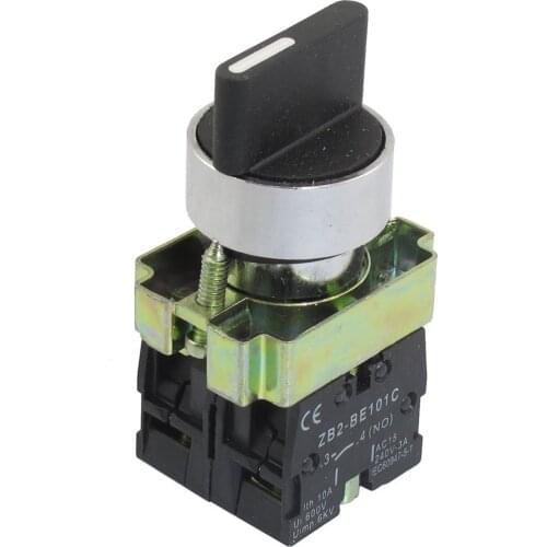22mm Latching 2 NO 3-Position Rotary Selector Select Switch ZB2-BE101C Black