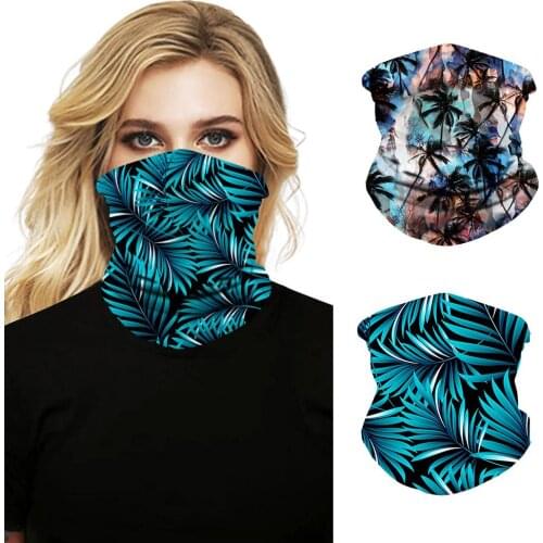 3D Digital Leaf Coconut Tree Anti-UV Dust Face Cover Neck Gaiter Cycling Scarf Face Cover Neck Gaiter Cycling Scarf Face Cover N