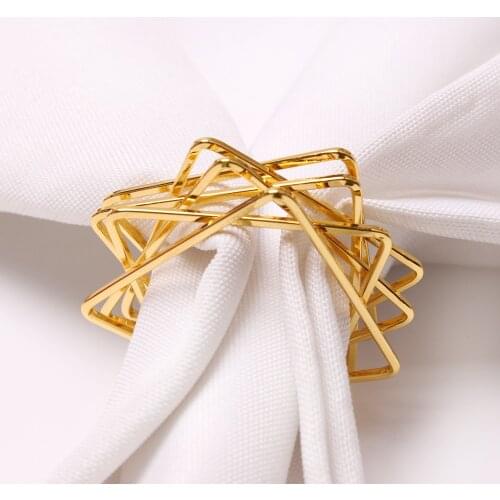 6pcs New star napkin buckle polygon napkin and tissue ring