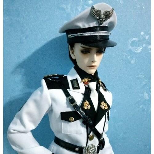 Doll Accessories BJD High-end Clothes Custom Made 70cm 72cm 1/3 1/4 Male Boy bjd Military Police Uniform White Costume Suit