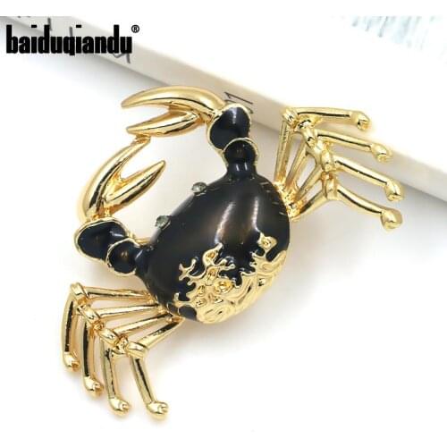Baiduqiandu Cute Crabs Brooch Enamel Animal Corsage Pins Kids Women Shirt Coat Clips Brooches Clothes Accessories Jewelry