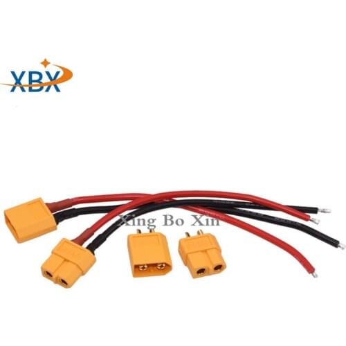 Free Shipping XT60 Battery Male Female Connector with 14 AWG Silicone Cable for 7.4V 11.1V 14.8V 22 Battery XT60-F/M
