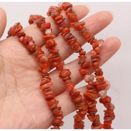 Natural Semi-Precious Stone Beads Irregular Red Rabbit Fur Crushed Stone Beaded for Ms Jewelry Making DIY Bracelet Gift 5-8mm