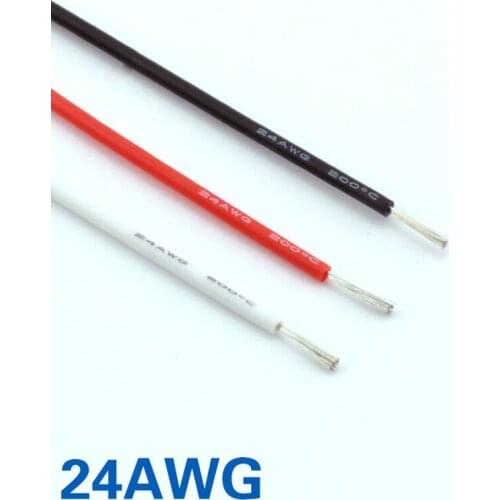 FATJAY RC 1 meter 24AWG flexible soft silicone wire high temperature voltage resistant cable Ultra Flexible Test Line