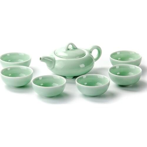 Ceramic Tea Sets Exquisite Celadon Tea Set Include 6 Cups 1 Tea Pot Tea Set Chinese Kung Fu Tea Cup Tea Pot Drinkware Ceremony