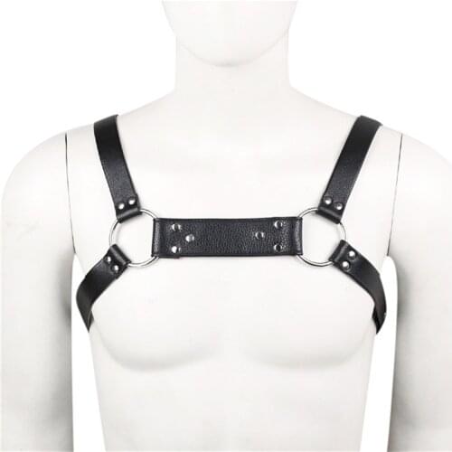 Leather Fetish Sexual Chest Gay Harness Men BDSM Gay Bondage Body Harness Belt Strap Festival Rave Exotic Tops for Adult Sex