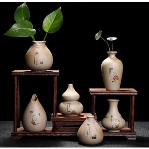 Creative Ceramic Vase Terrarium Flower Vase Home Decor Office Ornaments Handmade Crafts Hydroponics Small Vase