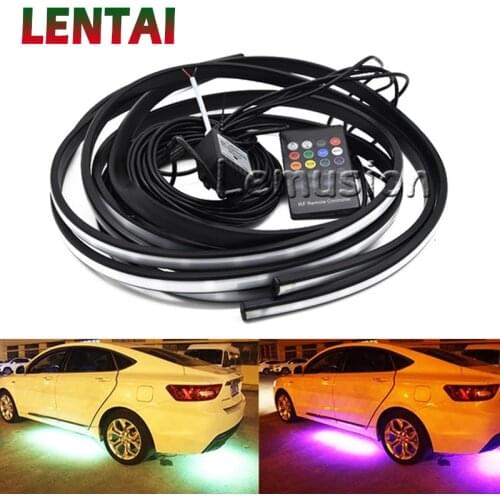 LENTAI 1Set Car LED Lamp RGB Atmosphere Light Remote Control For Fiat VW Polo Golf MK4 4 MK7 Touran T5 Bora Skoda Rapid Fabia