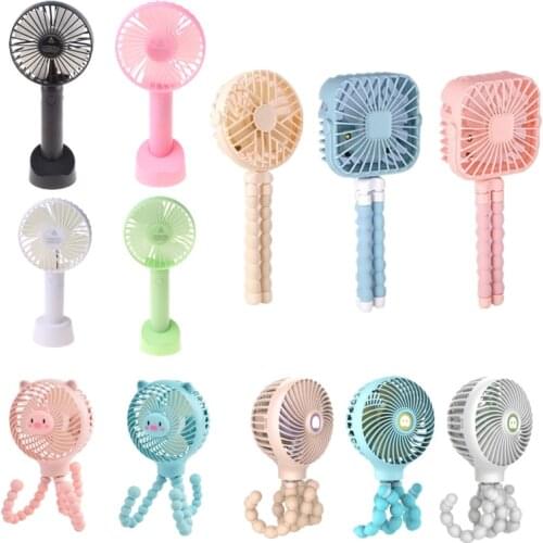 Mini Stroller Fan Personal Portable Desk Handheld Baby Bed Car Seat Fan USB Rechargeable Battery Operated Fan