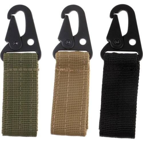 Multi-functional Outdoor Keychain Canvas Webbing Keychain Backpack Hanging Carabiner Webbing Buckle Tool for Hiking Hunting