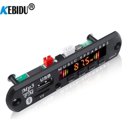12V Bluetooth 5.0 MP3 Decoding Board Module Wireless Car USB MP3 Player TF Card Slot / USB / FM / Remote Decoder Board Module