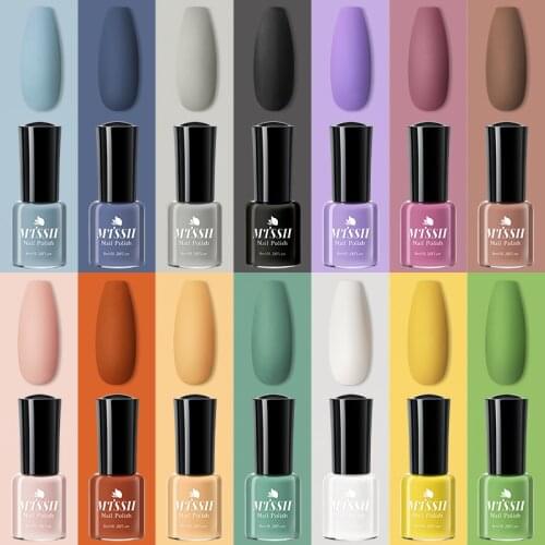 Mtssii 2/3/4/7pc Matte Nail Polish Set Colorful Nail Art Varnishes Solid Color Nail Art Polish Soak Off Polish DIY Decoration