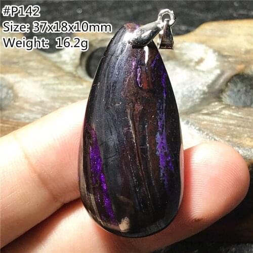 Natural Royal Purple Sugilite Crystal Pendant Jewelry For Women Men 37x18x10mm Beads Silver Water Drop Anticancer Stone AAAAA