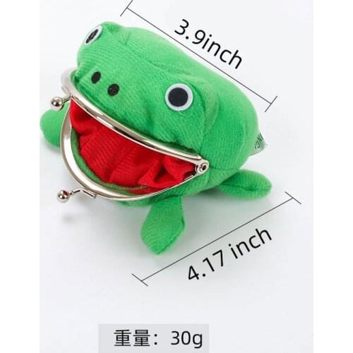 Novelty Adorable Anime Frog Wallet Coin Purse Key Chain Cute Plush Frog Cartoon Purse For Women Bag Accessories coin pouch