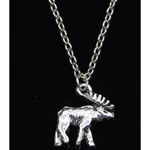 New Fashion Necklace 18x16mm moose deer Pendants Short Long Women Men Colar Gift Jewelry Choker