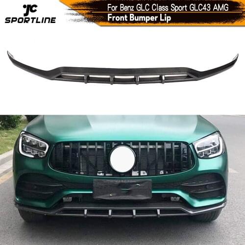 Front Lip for Mercedes-Benz GLC Class X253 Sport GLC43 AMG 2020 - 2021 Carbon Fiber Front Bumper Lip Spoiler Splitters Guards