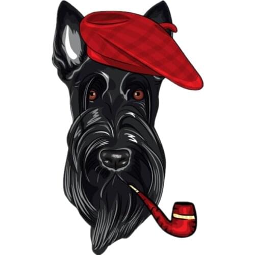 S41017# Various Sizes Funny Self-Adhesive Decal Scottish Terrier Car Sticker Waterproof Auto Decors on Bumper Rear Window