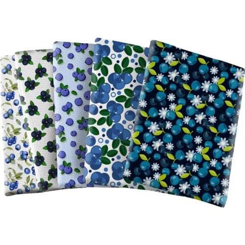 Fruit Blueberry Printed Bubble Cloth Polyester Cotton Fabric Sewing Quilting Needlework Material DIY Cloth 50*145cm