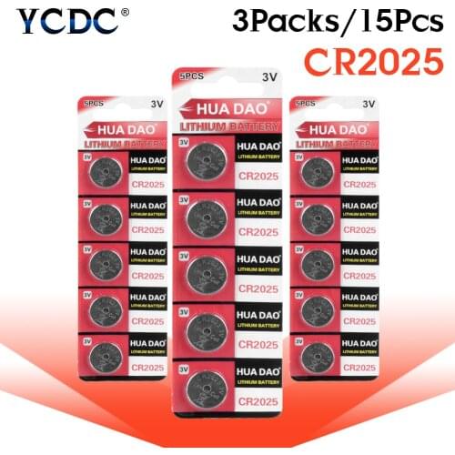 YCDC 15pcs High Power 3 V CR2025 Li-ion Battery Remote Control Electronic Instrument Scale Battery Replace BR2025 DL2025 KCR2025