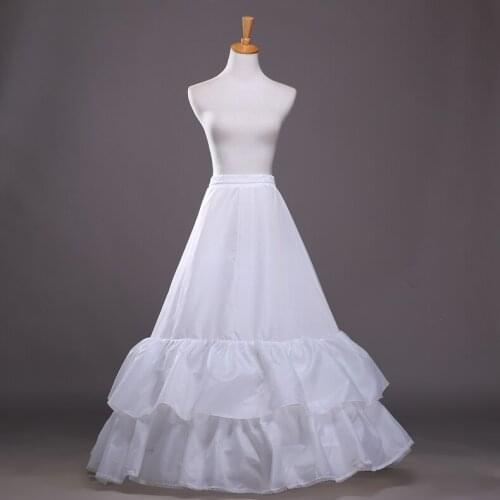 Bridal Skirt 2 Hoops Two Layers Of Ruffle Petticoat Long Tulle Skirts Womens Underskirt For Wedding Dress Hot Sell