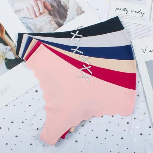 Women Sexy Bow Thongs Briefs Seamless Panties Invisible Breathable Soft Stretch Underwear нижнее белье для секса Erotic Lingerie