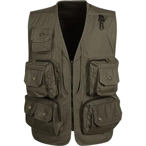 Summer Multi Pocket Sleeveless Men Casual Mesh Vest Male Thin Liner Detachable Jacket Waistcoat for Men with Many Pockets