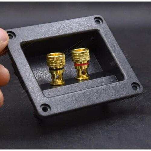 10pcs/lot 2-position speaker terminal block connector Mounting dimensions Length 75mm Width 55mm Copper terminals