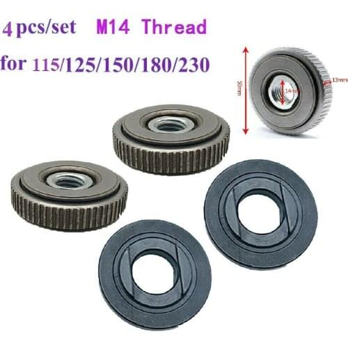 4PCS Locking Plate Chuck M14 Thread Angle Grinder Inner Outer Fitting Parts Quick-Release Flange Nut Kit Replacement Parts