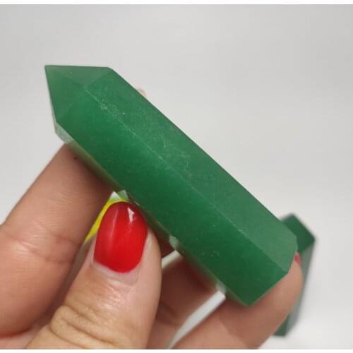 6-7cm Natural Dong ling Jade Crystal Point Hexagonal Column Mineral Ornament Magic Repair Healing Wand Home Decoration