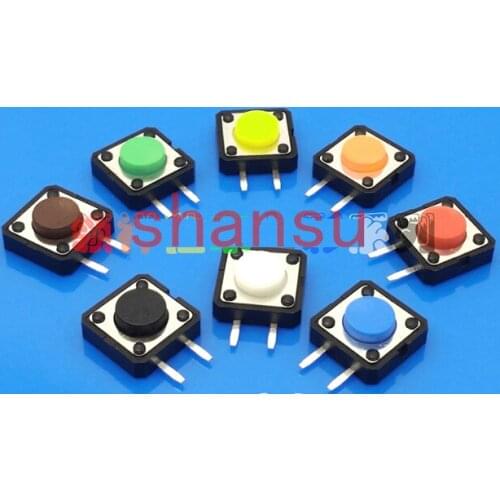 7 colour Free shipping touch switch 12*12*9.5MM Light touch switch 12x12x9.5MM Side two feet Micro switch Key switch