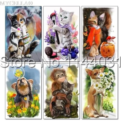 Diamond Embroidery 5D DIY Diamond Painting Dog Animal Cat Wolf Diamond Painting Cross Stitch Full Rhinestone Gift Wall Stickers