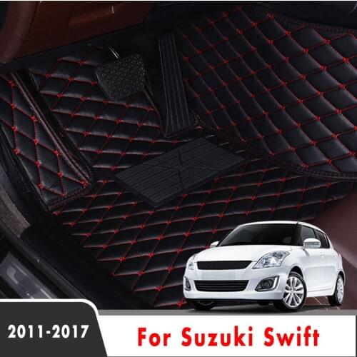 Car Floor Mats For Suzuki Swift 2017 2016 2015 2014 2013 2012 2011 Custom Auto Carpets Leather Covers Interior Styling Protect