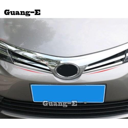 Car styling protection detector ABS Chrome trim Front bottom Grid Grill Grille Around For Toyota Corolla Altis 2017 2018 2019