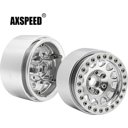 AXSPEED 1/2/4pcs 1.9 Alloy Metal Beadlock Wheel Rims for AXIAL SCX10 1/10 RC Crawler Car
