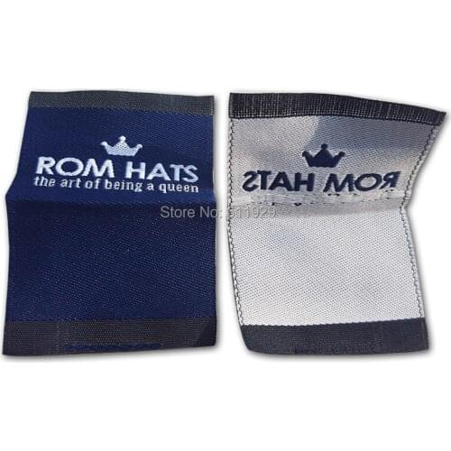 Free shipping custom clothing shirt jacket woven labels/garment tags printing/logo brand name/embroidered main tag/collar label
