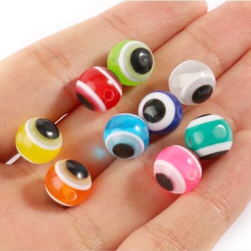 Multicolor Evil Eye Acrylic Beads Round Loose Spacer Beads for DIY Jewelry Bracelets Earring Necklace Craft Making 6 8 10mm