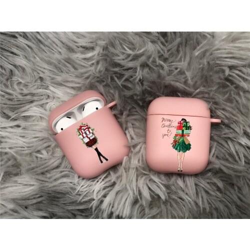 Lovely Christmas girl Candy pink TPU soft Slicone Bluetooth Airpod Case For Airpods 2 Airpods1 Airpods pro 3 TPU cover