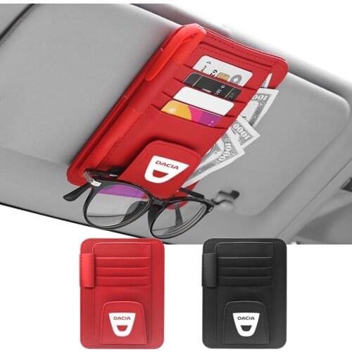 Car Glasses Case Sunglasses Storage Box For Dacia Lodgy 2 Mcv Card receipt single pen storage folder Auto Interior Accessories