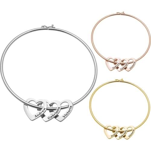 Women Love Heart Name Engraved Stainless Steel Bracelet Bangle Jewelry Gift Bracelet Bangle Jewelry Gift Bracelet Bangle Jewelry