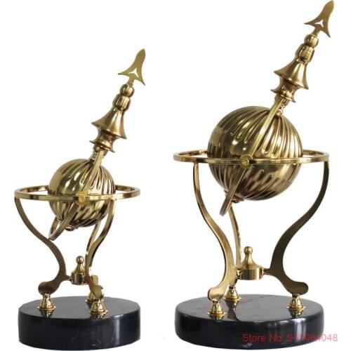 European Copper Plated Alloy Globe Home Ornaments Villa Luxury Living Room Decoration Presidents Office Accessories Noble Gift