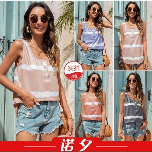 Summer T Shirt Women 2021 New U Get Contracted And Spell Color Stripe Leisure Harajuku Tshirt LHX1819