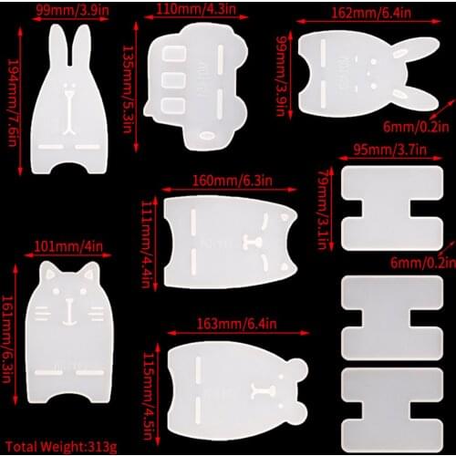 Mobile Phone Stand Holder Mold Set Epoxy Casting Mould Decoration 6x Pattern