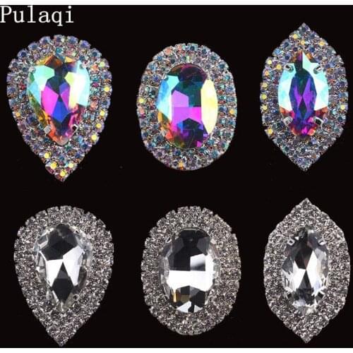 Pulaqi Drop Rhinestones Shiny Light Crystal Rhinestones Sewing Tools Accessories for DIY Dress Decor Artificial Flatback Diamond