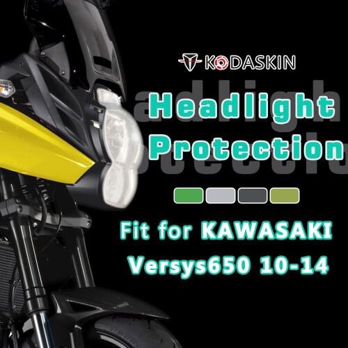 KODASKIN Motorcycle Accessories ABS Headlamp Headlight Screen Protection Cover Headlight Guard Fit For KAWASAKI Vesrys650 10-14