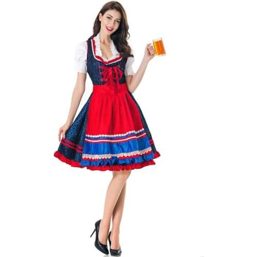 Cosplay Costumes Adult Women German Oktoberfest Costume Sexy Bavaria Beer Girl Uniform Fancy Dirndl Wench Dress