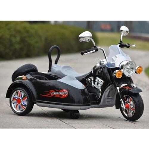 Cool Childrens Electric Car Three-wheeled Dual Drive Two Seats Motorcycle with Trailer Electric Motorbike for Kids Ride on