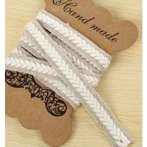 New DIY Ribbon handmade the herringbone tape hemp cotton woven label jacquard decoration belt