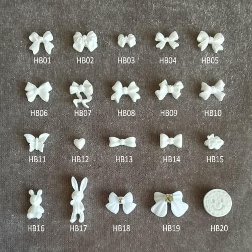 New Resin Flat Back Matte White Mixed Type Nail Art Rhinestones 30/100pcs 3D Fingernail DIY Decoration Accessories