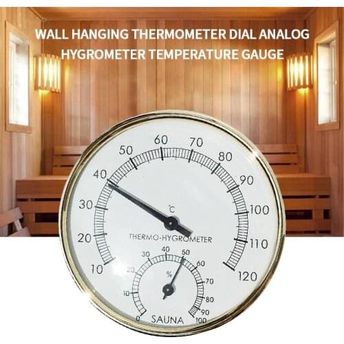 New Portable Stainless Steel Thermometer Hygrometer for Sauna Room Temperature Humidity Meter Household Merchandises Accessories